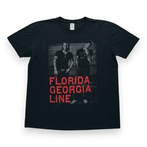 Gildan Ring Spun Florida Georgia Line 2015‎ Tour Tee Size XL Band Tee Black